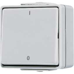 Jung 602W rocker switch, off 2-pole, 10 AX 250 V ~, IP 44, WG 600