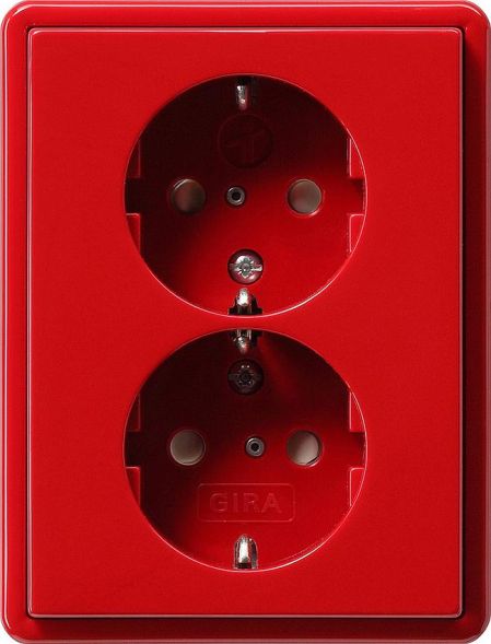 Gira 078343 double socket SCHUKO KS S-Color red