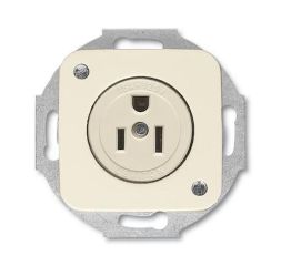 Busch-Jaeger 3016 EUC-212 Busch-Nema socket insert with central plate, 2-pole (2 P + E), 20 A white