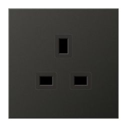 Jung AL3521AN socket, 13 A 250 V ~, screw terminals BS 1363-1, 4 mm2, without claws, integrated increased contact protection, SAFETY+, painted aluminum, LS series,