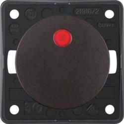 Berker 937522501 Control rocker switch with red lens brown, matt Integro Flow/Pure