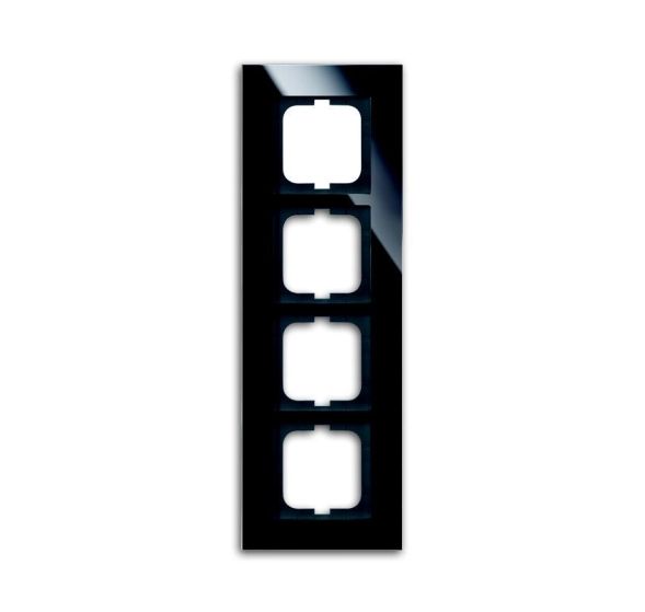 Busch-Jaeger 1724-825 cover frame, 4-way frame glass black