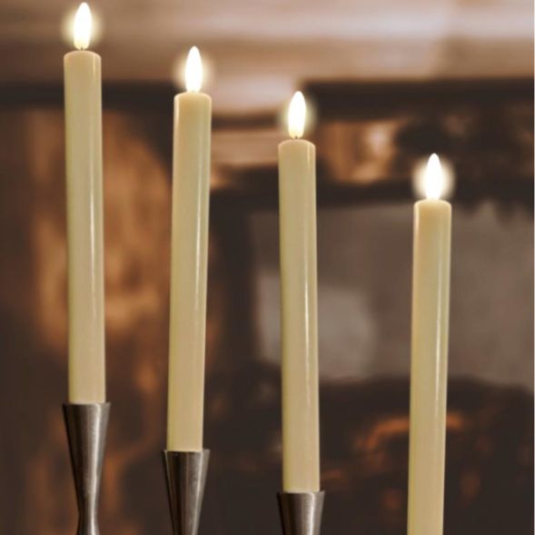 FHS 35738 LED candles, set of 4 white 2.2x24cm, 2AA, 6/18 timer