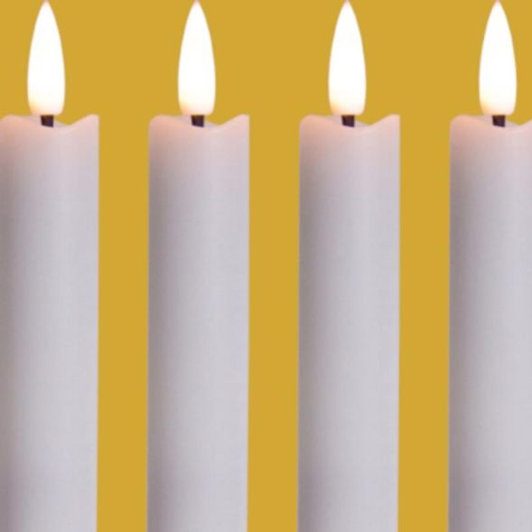 FHS 35738 LED candles, set of 4 white 2.2x24cm, 2AA, 6/18 timer