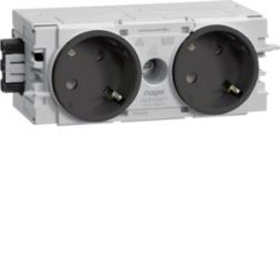 TEHALIT GS20109011 channel socket GS2010 anthracite 2-way 45°