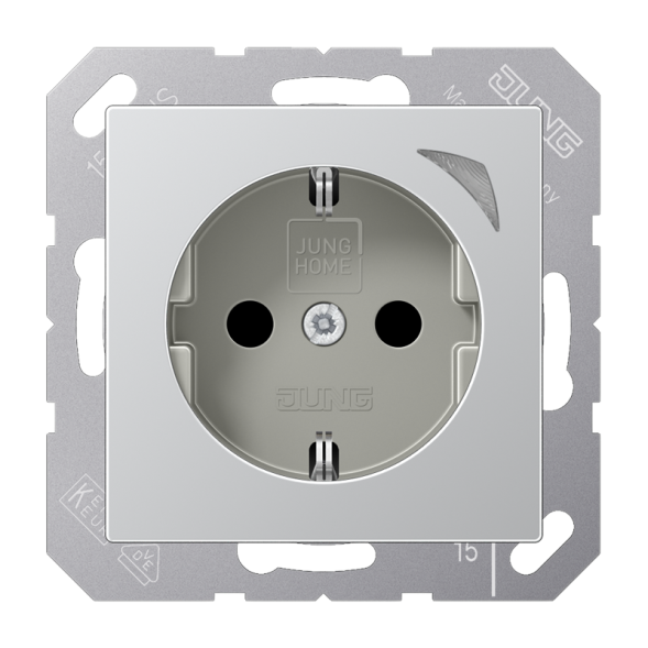 Jung BTA1521SAL JUNG HOME SCHUKO® socket, 16 A 250 V ~, screw terminals, with function display, integrated increased contact protection, SAFETY+, thermoplastic painted