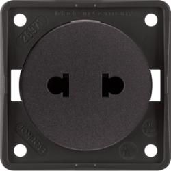 Berker 962572501 socket without protective contact &amp;#039;Euro-American Standard&amp;#039; brown, matt Integro