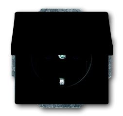 Busch-Jaeger 20 EUK-885 SCHUKO® socket insert, with hinged cover, matt black