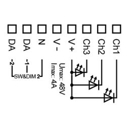 LUNATONE 89453828 DALI LED dimming actuator CV DT6 UP | 3-fold, 4 A