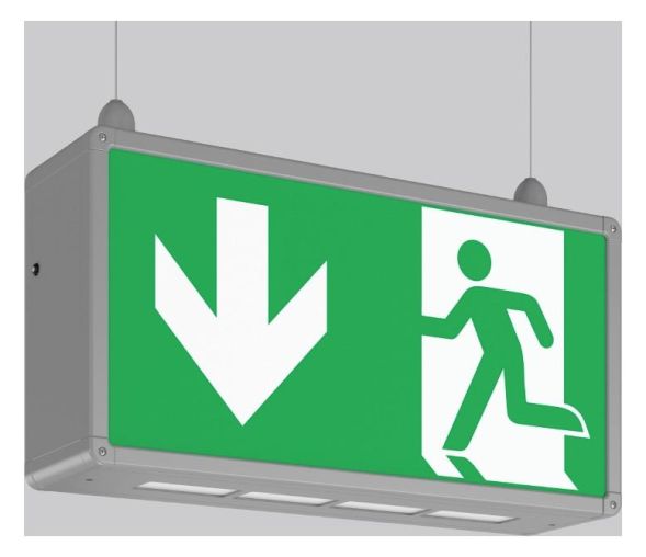 RZB 671367.004.1 Pendant Rectangle 485 LED emergency light
