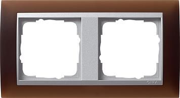 Gira 021259 2-way cover frame for color Alu Gira Event Opaque Dark Brown