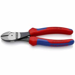 Knipex 7402250 heavy-duty side cutting pliers 250mm, thick-walled handles, 2 colours.
