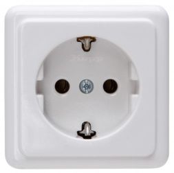 Kopp 101802000 AP 1-way 16A 250V arctic white SCHUKO socket