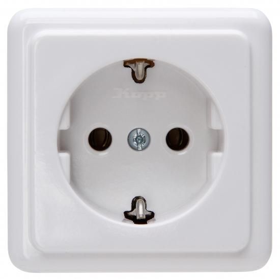 Kopp 101802000 AP 1-way 16A 250V arctic white SCHUKO socket