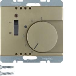 Berker 20309011 Temperature controller with opener, central piece, rocker switch and LED light bronze, lacquered