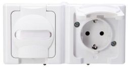 Kopp 131202003 AP-wet room 2f. 16A 250V IP44 10 aw SCHUKO socket