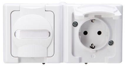 Kopp 131202003 AP-wet room 2f. 16A 250V IP44 10 aw SCHUKO socket