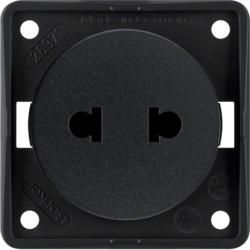 Berker 962572503 Socket without protective contact &amp;#039;Euro-American Standard&amp;#039; black, matt Integr