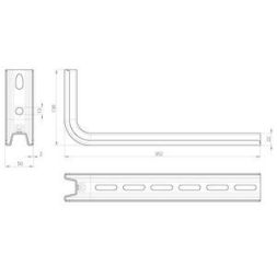 Unex 66306 grey RAL7035 300 Epox.Steel support bracket