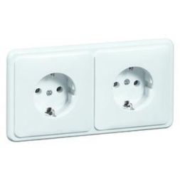 Hochköpper 00495911 D 80.6512/3 W 2-way white socket SCHUKO