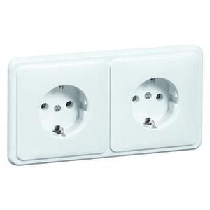 Hochköpper 00495911 D 80.6512/3 W 2-way white socket SCHUKO