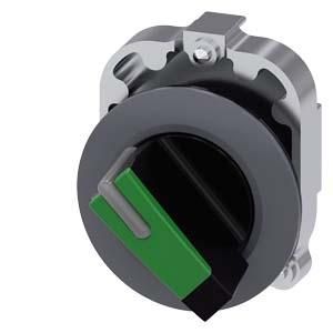 Siemens 3SU1062-2DC40-0AA0 toggle switch illuminated 30mm round metal matt green