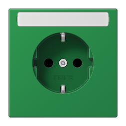 Jung LS1520BFNAGN SCHUKO socket, 16 A 250 V ~, with label field, thermoplastic, LS series, green (for SV)