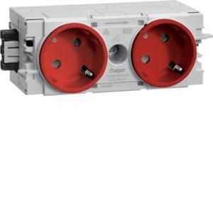 TEHALIT GS20103020 Channel socket GS2010 red 2-way 45°