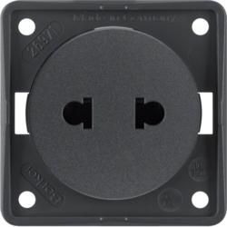 Berker 962572505 Socket without protective contact &amp;#039;Euro-American Standard&amp;#039; anthracite, matt Inte