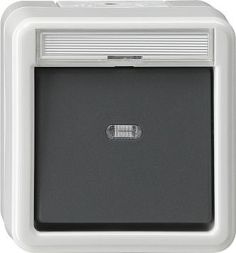 Gira 015230 rocker switch with signal contact WG surface-mounted grey