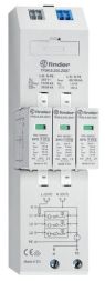 Finder 7P.04.8.255.Z007 Type 1+2 three-phase TN-S TT networks combined surge arrester