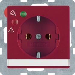 Berker 41086062 SCHUKO socket with surge protection red including Berker Q.1/Q.3