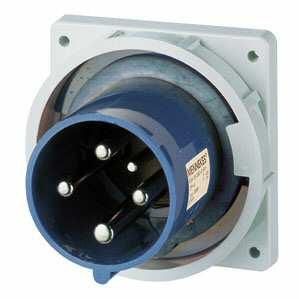 Mennekes 3704 panel plug 63A 4-pin 9h 230V IP67