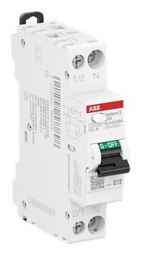 ABB Stotz-Kontakt 2CSR255164R1134 DS301CAT-C13/0.03 6kA1P+N AC13 30mA track FI/LS switch