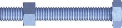 Reisser 00M601S021-0800452-1 DIN 933 + DIN 934, M 8 X 45, steel, galvanized, blue pass., pack of 100