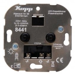 Kopp 844100000 2x15-120W/VA double dimmer