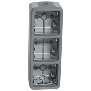 Legrand 69679 Housing Plexo IP55 3-way vertical FR AP, (grey)