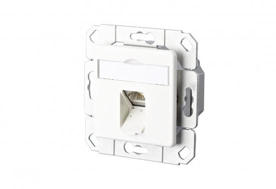METZ CONNECT 1xRJ45 E-DAT C6A 8 (8) UPk pure white data connection box Cat6A, 130C371102-I