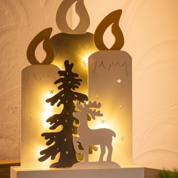 FHS 35803 LED silhouette candles ww 22x5.8x33.5cm 10LED 6/18h