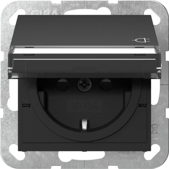 Gira 4557005 KD BSF+SH System 55 sw with SCHUKO socket