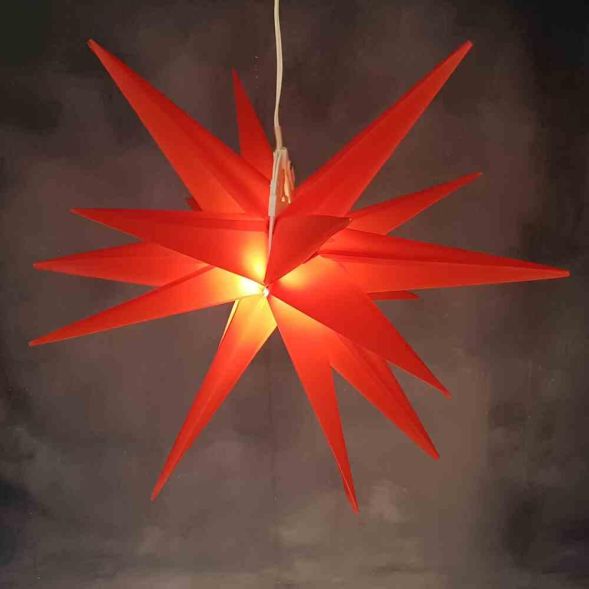 FHS 33897 LED star KS red, Ø 25cm 1LEDww,6/18 hrs,IP44,Batt