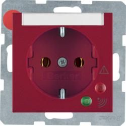 Berker 41088962 SCHUKO socket with surge protection red, glossy Berker S.1/B.3/B.7