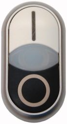 Eaton M22S-DDLF-WS-X1/X0 double pushbutton, illuminated, flat, white, 284817