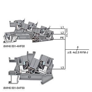 Siemens 8WH6001-4HF00 installation terminal 5.2mm width gray