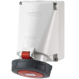 Mennekes 132P 63A 4-pole 6h 400V IP67 wall socket