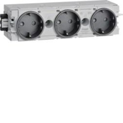 TEHALIT GS30009011 3-way socket graphite black C-profile