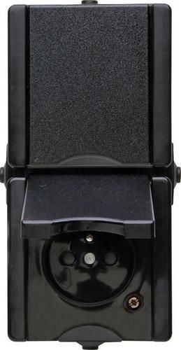 Kopp 954805005 proAQA 2-way hinged cover black SCHUKO socket
