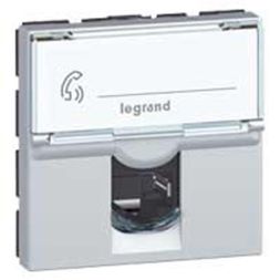 Legrand 079464 data socket MOSAIC Cat6 UTP 2mod alu, (aluminium)