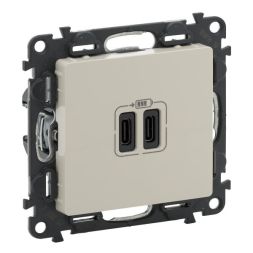 Legrand 753207 USB power supply Valena Life 2xUSB-C 2MOD 3A MW, (beige)