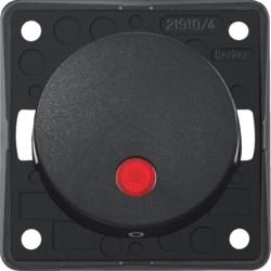 Berker 937622535 Control rocker switch 12 V with red lens anthracite, matt Integro Flow/Pure